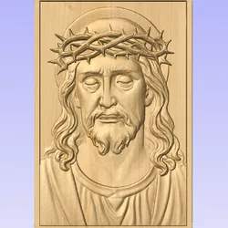 Jesus Christ 3D Relief STL – Crown of Thorns CNC Wood Carving Model