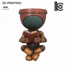 Reading Robot Planter - 3D Model for Printing