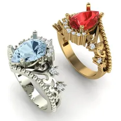 Solitaire pear ring
