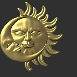 Sun and Moon Pendant 3D print model