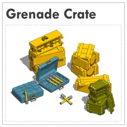 WWII Grenade Crate - Grenade Box [1/14 Scale | 3 Types|18 Pieces]