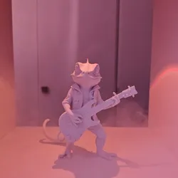3D Figurine - Rocker Chameleon with Guitar
