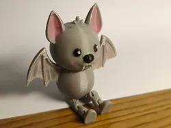 Adorable Articulated Chibi Bat - Free 3D Print Model