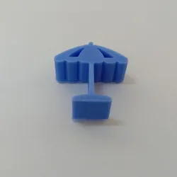 Beach Umbrella Meeple Silhouette – 3D Printable Game Token