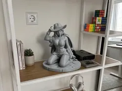 Cowboy Anime Girl | High-Detail Stylized Statue - Free 3D Print Model