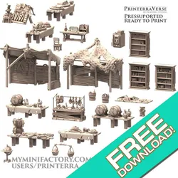 FREE MODEL Sci-fi Pirate study town Scatter Terrain