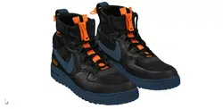 Nike Air Force one high gore-tex Black Low-poly 3D model