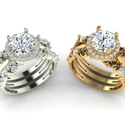 Two-piece solitaire ring