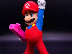 Victory Mario with Gift - 1H quick print - Free 3D Print Model