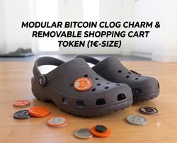 Bitcoin (BTC) Clog Charm & Shopping Cart Token (1-Part & Screwable 2-Part Version)