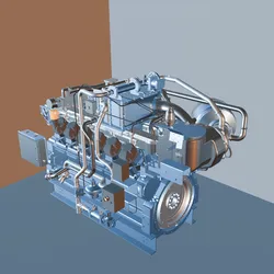 Caterpillar Cat 3512 Marine Diesel Engine Model 1/48