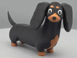 Cute Patchwork Dachshund - Free 3D Print Model