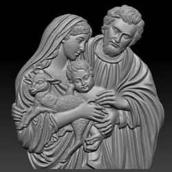 Holy Family Pendant 3D print model6