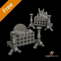 LegendGames FREE Fireplace fire-box both lit and unlit versions