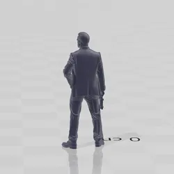 Figure 'The Escort' - Security Agent with Pistol (Scale 1:64) - STL Premium for Dioramas