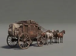 Old West Art - Wagons - 4 Horse Stage Coach