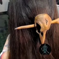 Raven skull for hair BUCKLE
