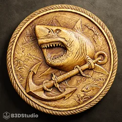 Shark Relief for CNC Laser and 3D Print STL File and 4K Grayscale TIF