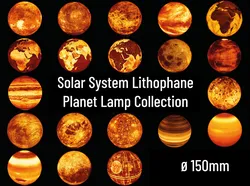 Solar System Lithophane Planet Lamp Collection - ⌀150mm