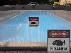 Warning Piranha Sign