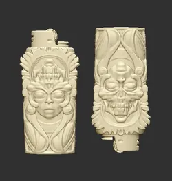 BIC CIGARETTE LIGHTER CASE, SANTA-MUERTE