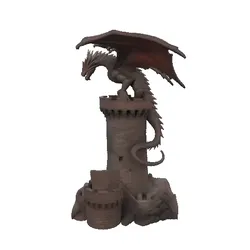 Dragon Over the Fortress - Epic Fantasy Sculpture