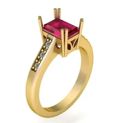 Emerald Cut Lab Created Ruby pendant  3D printable model