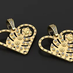 Heart and lif Vintage Gold PENDANT   3D printable model