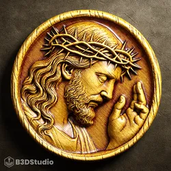 Jesus Relief for CNC Laser and 3D Print STL File and 4K Grayscale TIF