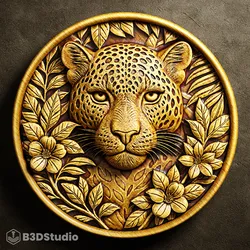 Leopard Relief for CNC Laser and 3D Print STL File and 4K Grayscale TIF
