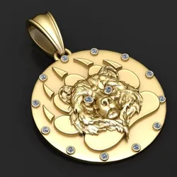 Lion Necklace 925 Sterling Silver Lion Head Pendant  3D printable model