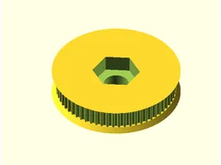 Parametric Pulley for toothed belts in OpenSCAD