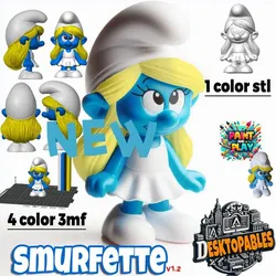 Smurfette Combo - Only Girl in the Village + with bird! (4-Color AMS/STL)