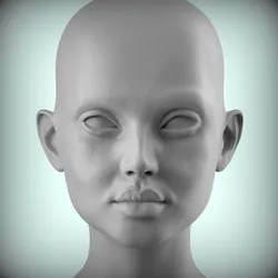 66 3D HEAD FACE FEMALE CHARACTER FEMALE TEENAGER PORTRAIT DOLL BJD LOW-POLY 3D MODEL