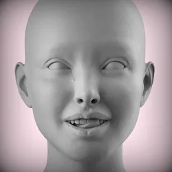 69 3D HEAD FACE FEMALE CHARACTER FEMALE TEENAGER PORTRAIT DOLL BJD LOW-POLY 3D MODEL