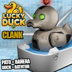 Clank Rubber Ducky (Ratchet and Clank) + Base - Lucky Duck