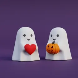 Halloween Ghost - Heart & Pumpkin Edition