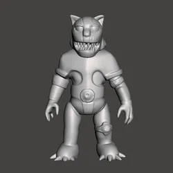 KIKAIDER SILVER CAT FAN ART KIKAIDA SOFUBI RETRO STYLE