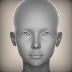 75 3D HEAD FACE FEMALE CHARACTER FEMALE TEENAGER PORTRAIT DOLL BJD LOW-POLY 3D MODEL