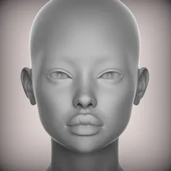 76 3D HEAD FACE FEMALE CHARACTER FEMALE TEENAGER PORTRAIT DOLL BJD LOW-POLY 3D MODEL