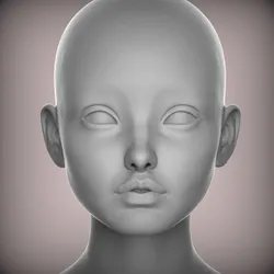 78 3D 3D HEAD FACE FEMALE CHARACTER FEMALE TEENAGER PORTRAIT DOLL BJD LOW-POLY 3D MODEL