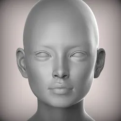 80 3D HEAD FACE FEMALE CHARACTER FEMALE TEENAGER PORTRAIT DOLL BJD LOW-POLY 3D MODEL
