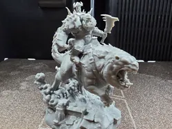 Ork Warboss with Attack Squig –Battlefield Warlord - Free 3D Print Model