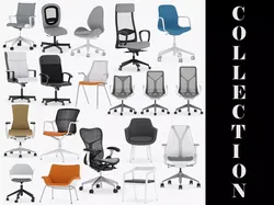 17 Office Chairs Collection 3D model