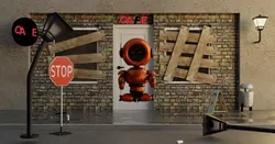 3D Post Apocalyptic Sci-Fi Robot with Environment 3D model