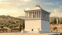 Ancient Marble Mausoleum with Golden Sculptures 3D model