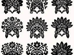 Aztec Eagle Mask Pack – 9 Tribal Eagle Warrior Designs