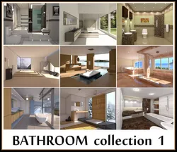 Bathrooms collection 1 bathroom designs with bathroom 3D Model Pack