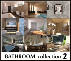Bathrooms collection 2 bathroom 3D Model Pack