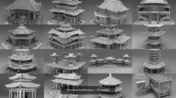 Chinese Architecture 3D Model Pack